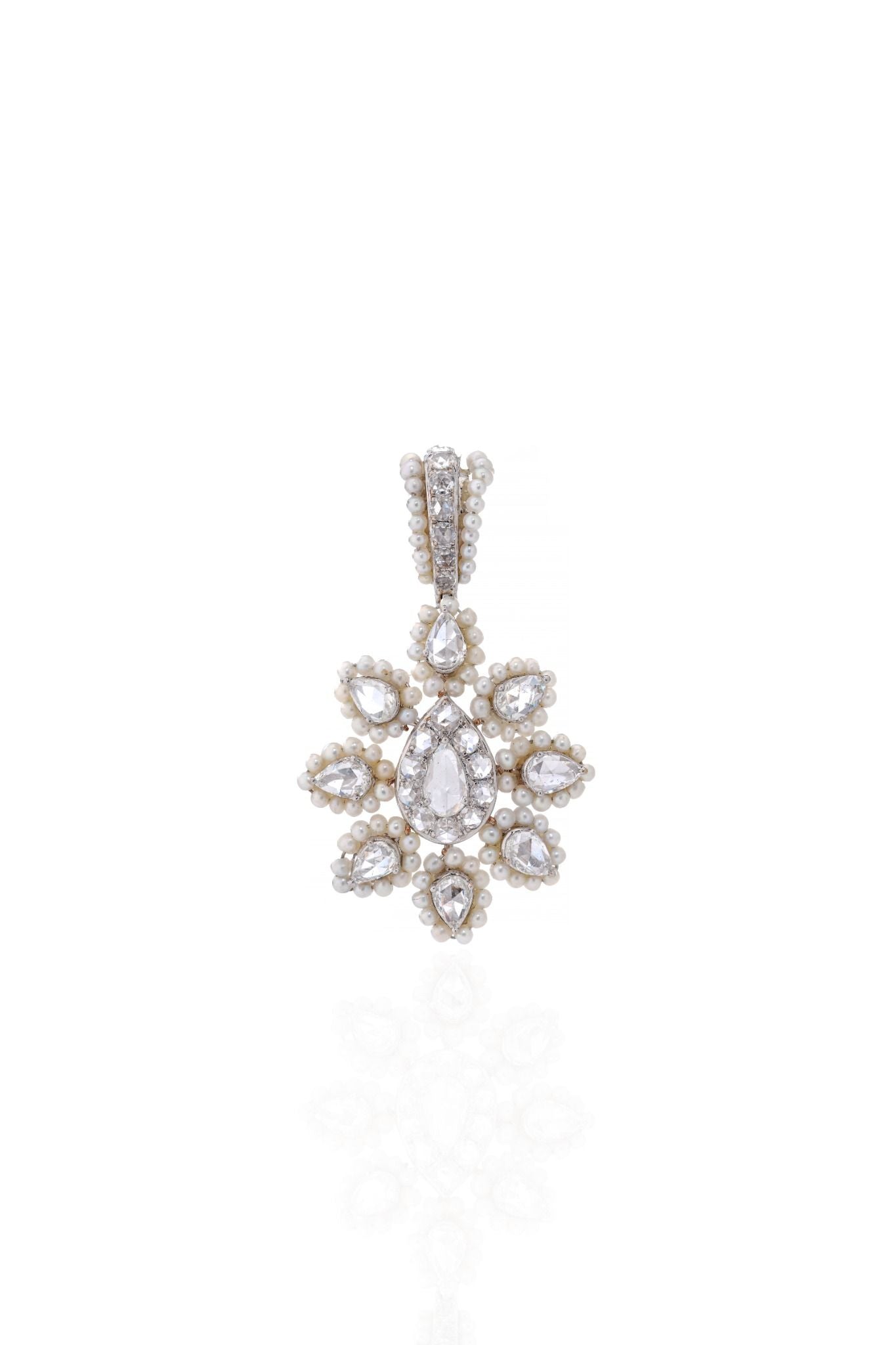 Rosé Fleur Rose Cut Diamond Pendant Necklace in 18K Gold | Luxury Fine Jewellery