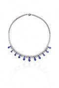 Midnight Sapphire Drop Diamond Necklace in 18K Gold | Luxury Fine Jewellery