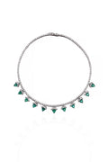 Emerald Drop Fringe Diamond Necklace in 18K Gold | Luxury Statement Fine Jewellery