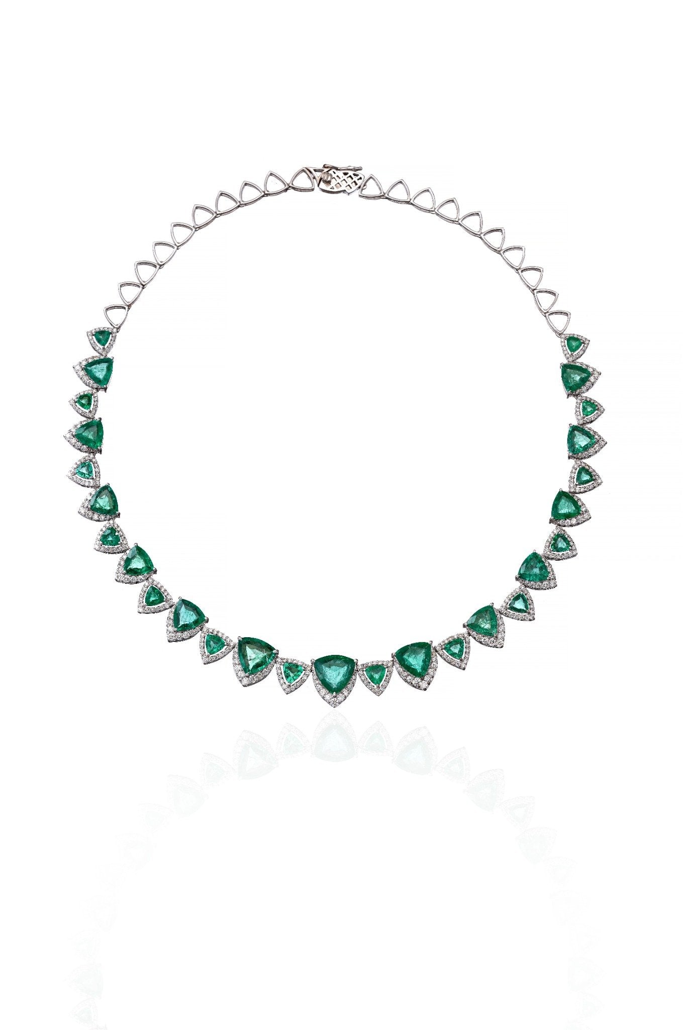 Emerald Royale Diamond Tennis Necklace in 18K Gold | Luxury Statement Fine Jewellery