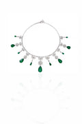 Emerald Cascade Fringe Diamond Necklace in 18K Gold | Luxury Statement Fine Jewellery
