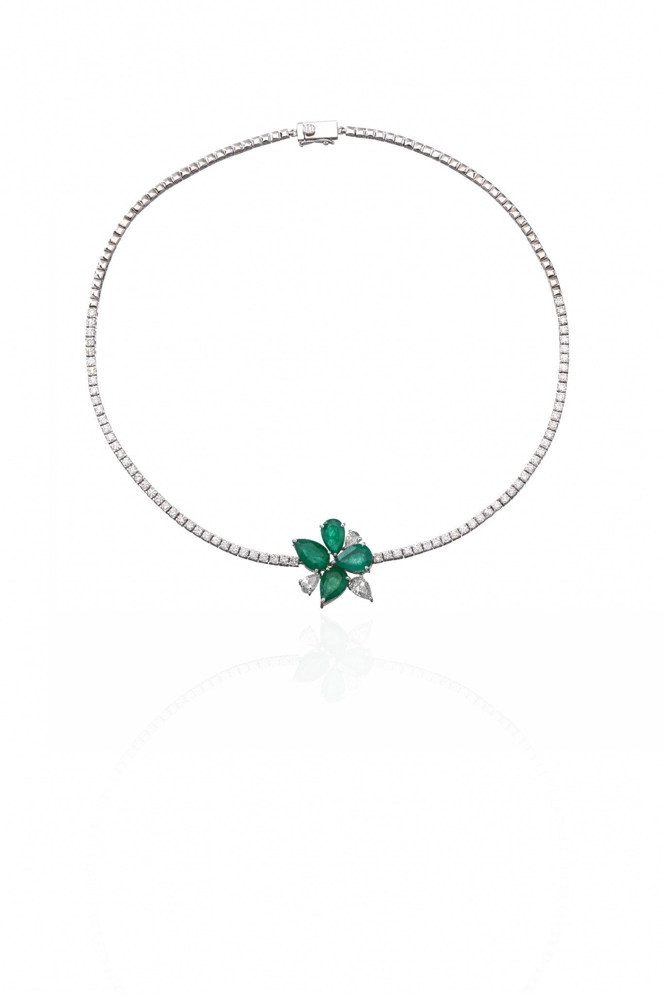 Emerald Clover Diamond Necklace in 18K Gold | Luxury Fine Jewellery