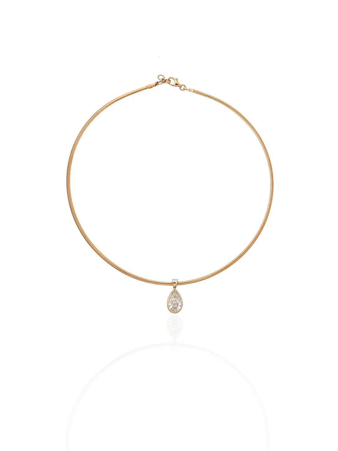 Solitaire Diamond Pendant Necklace in 18K Gold