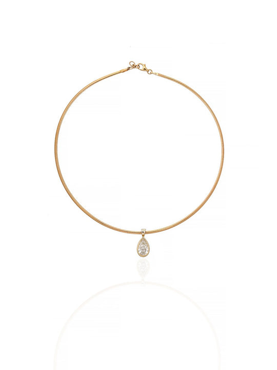 Solitaire Diamond Pendant Necklace in 18K Gold