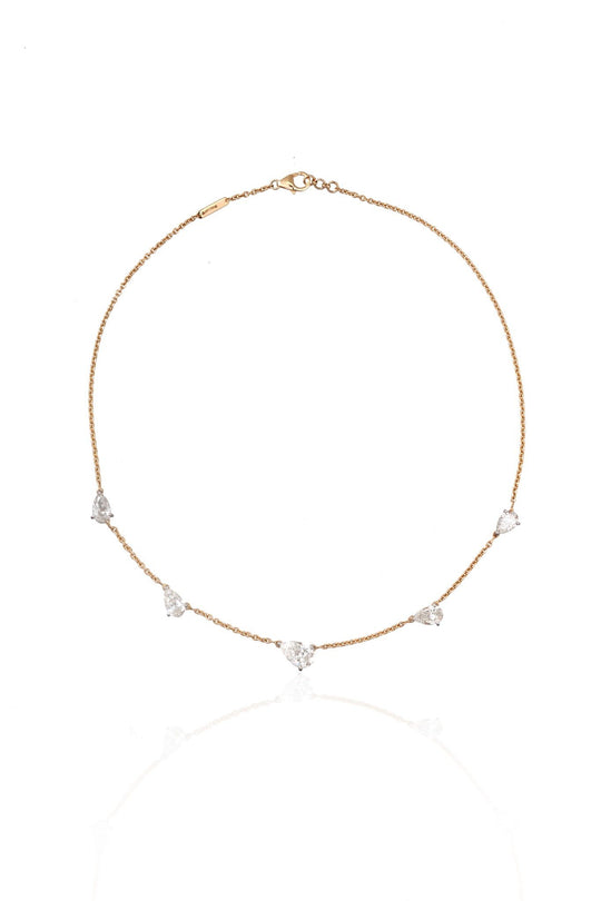 Aurielle Diamond Station Necklace in 18K Gold | Luxury Fine Jewellery