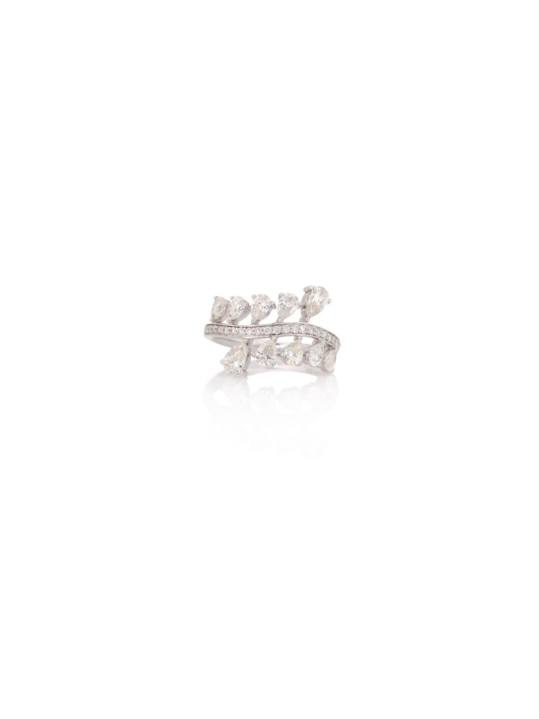Golden Teardrop Diamond Ring