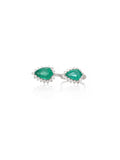 Twin Emerald Bloom Diamond Ring