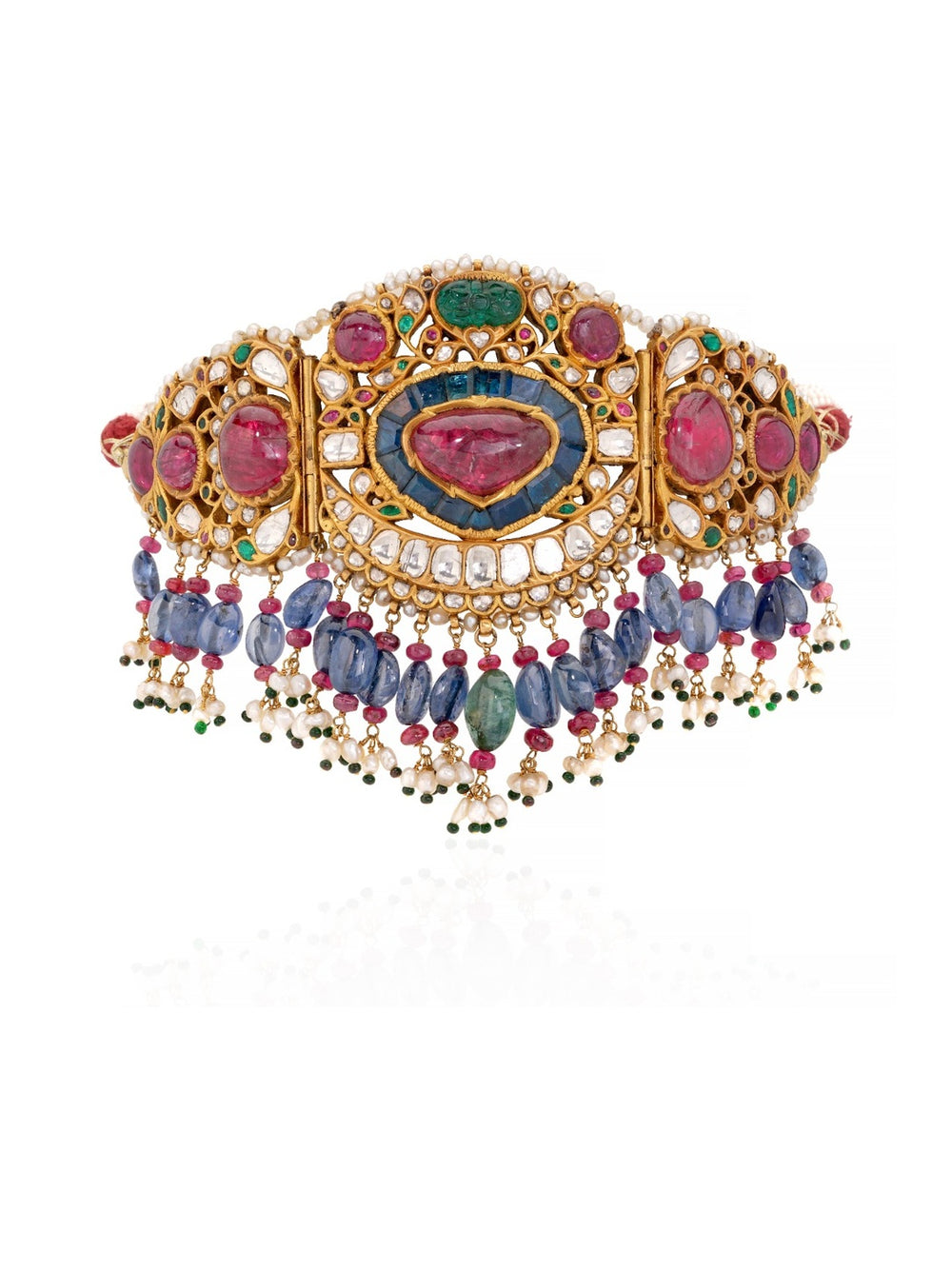 Maharani Polki Kundan Statement Necklace in 22K Gold | Luxury Heritage Fine Jewellery