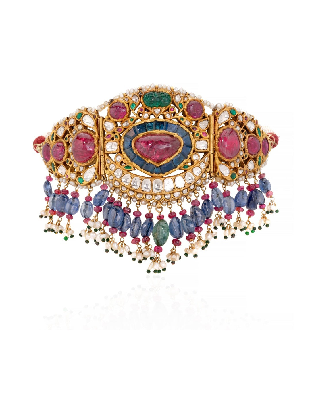 Maharani Polki Kundan Statement Necklace in 22K Gold | Luxury Heritage Fine Jewellery