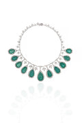 Imperial Emerald Drop Diamond Statement Necklace in 18K Gold | Luxury High Jewellery