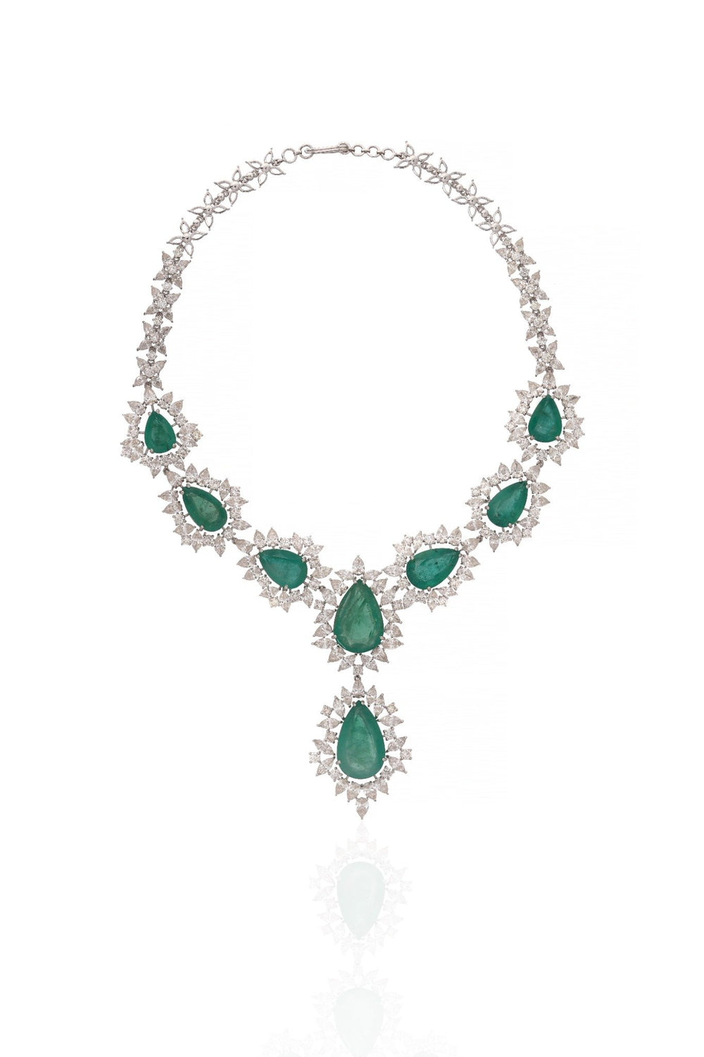 Imperial Diamond Waterfall Statement Necklace in 18K Gold | Luxury High Jewellery