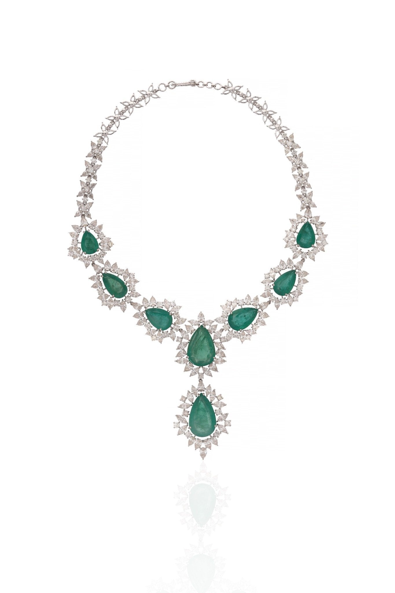 Imperial Diamond Waterfall Statement Necklace in 18K Gold | Luxury High Jewellery