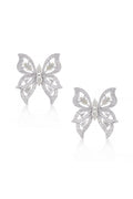 18K White Gold Butterfly Stud Earrings