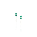 Verde Linear Emerald Diamond Drop Earrings
