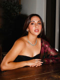Emerald Drop Fringe Diamond Necklace in 18K Gold | Luxury Statement Fine Jewellery