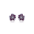 Rosabelle Ruby Floral Diamond Stud Earrings