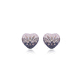 Noir Pavé Diamond Heart Stud Earrings