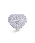 Disco Heart Diamond Ring in 18K White Gold