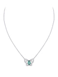 Emerald Diamond Pendant Necklace in 18K Gold