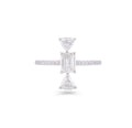 18K White Gold Geometric Diamond Ring