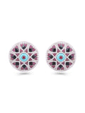 Izzari Rosé Mosaic Gemstone Statement Earrings