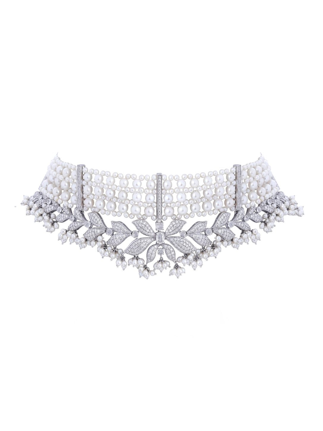 LaJoya Crescent Diamond Necklace in 18K Gold