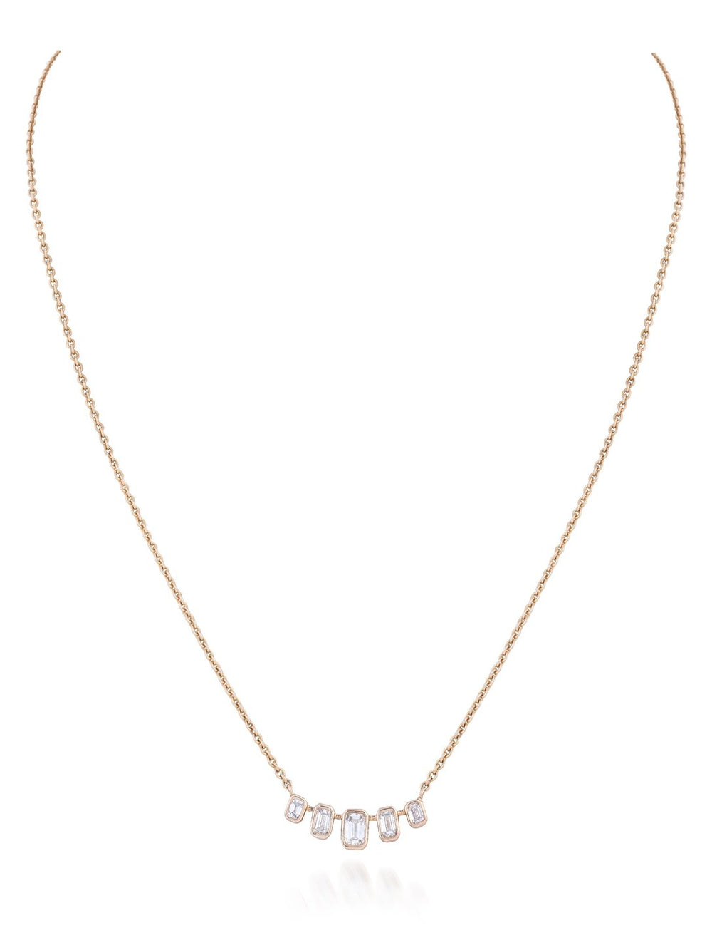 Tiara Emerald Diamond Pendant Necklace in 18K Gold
