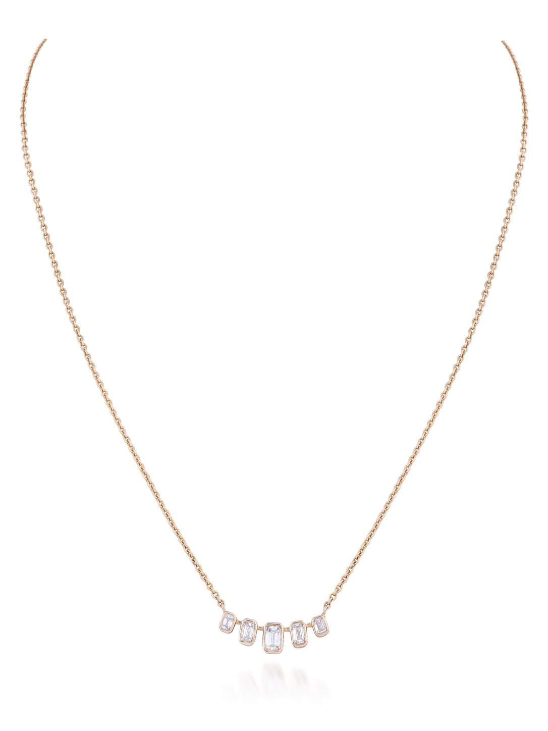 Tiara Emerald Diamond Pendant Necklace in 18K Gold