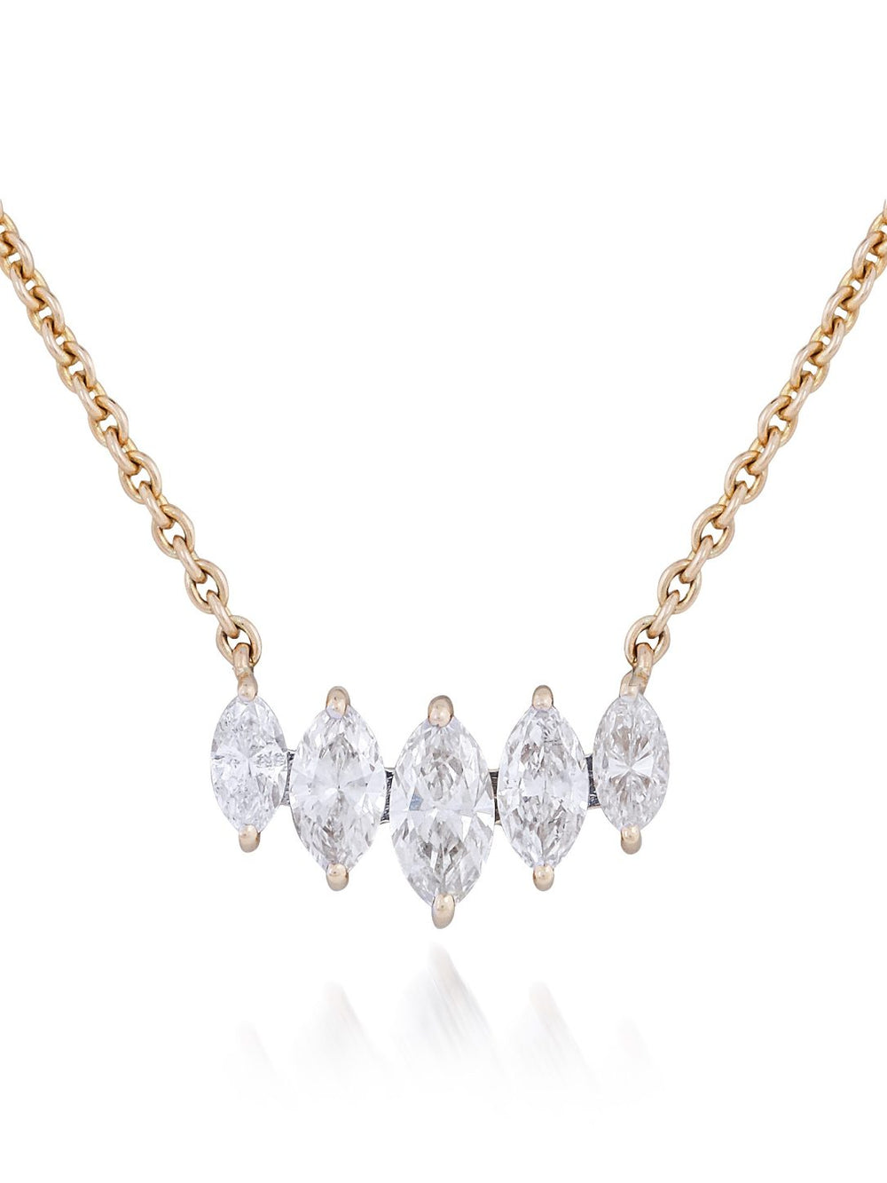 Tiara Marquise Diamond Pendant Necklace in 18K Gold