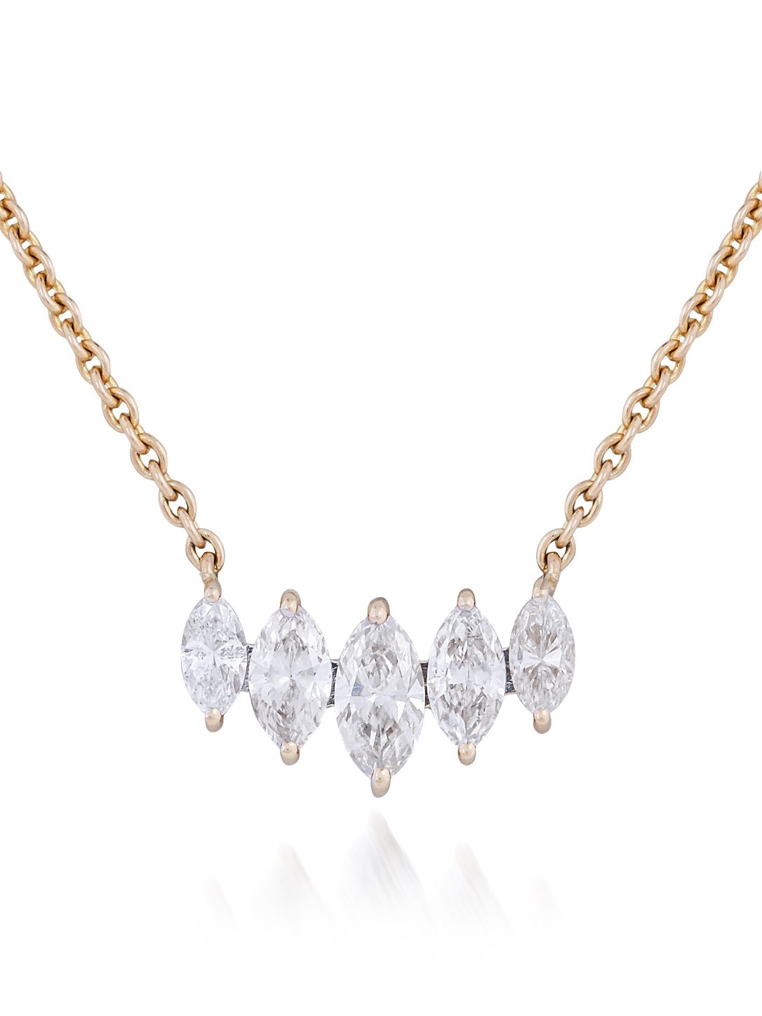 Tiara Marquise Diamond Pendant Necklace in 18K Gold