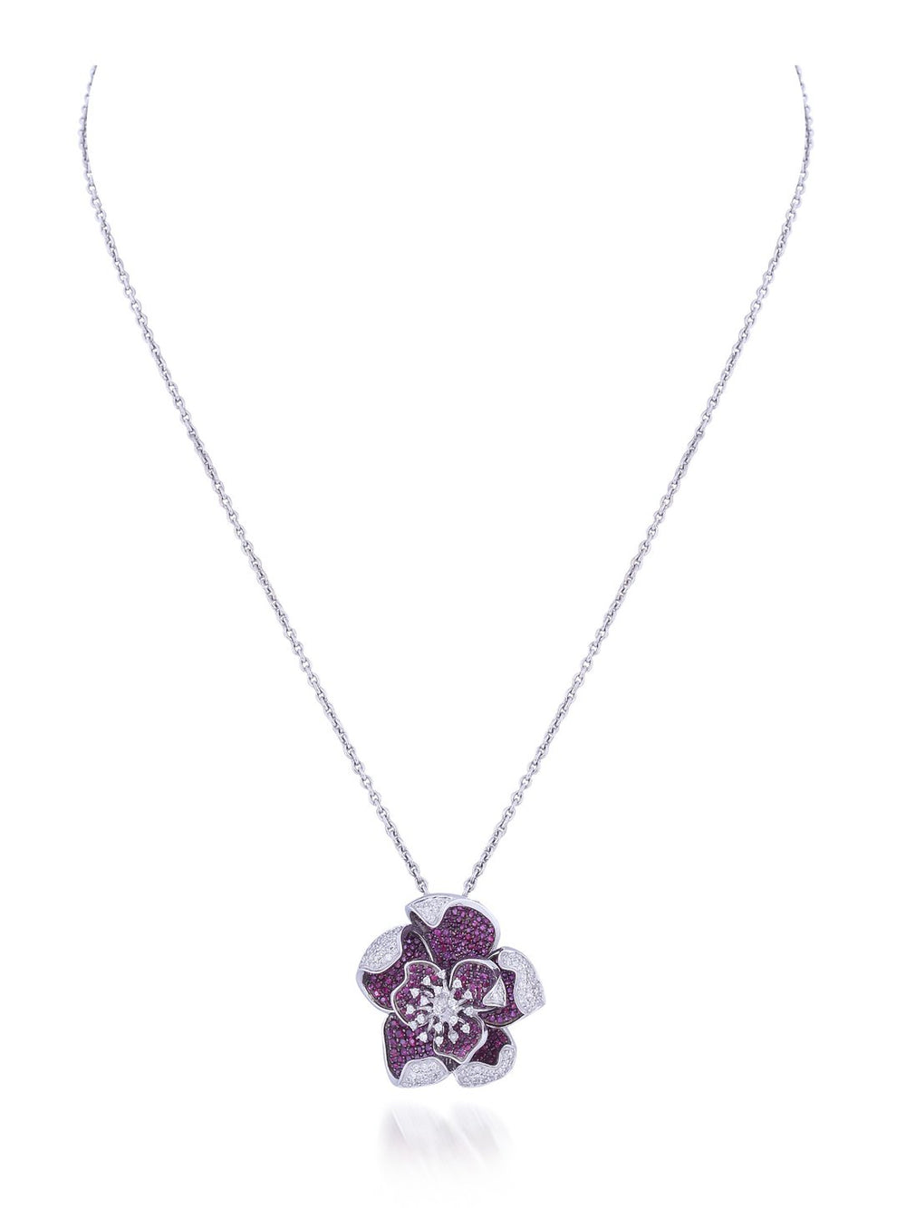 Eternal Rose Diamond Pendant Necklace in 18K Gold