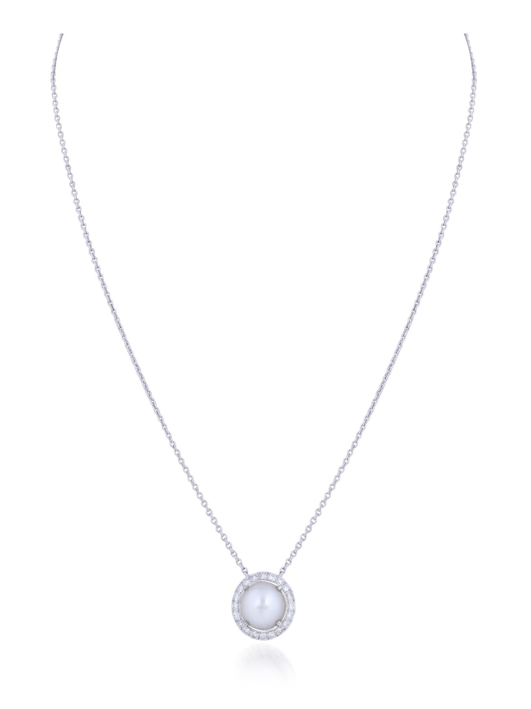 Pearl Diamond Pendant Necklace in 18K Gold