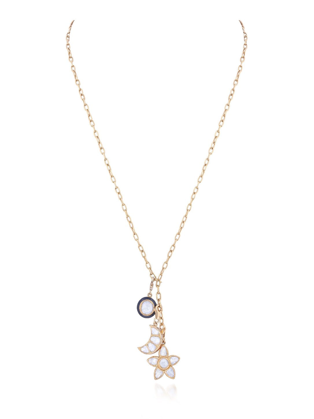 Polki Charms Necklace in 18K Gold