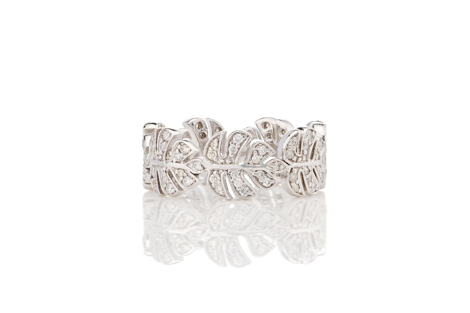 Leafette White Leaf Ring