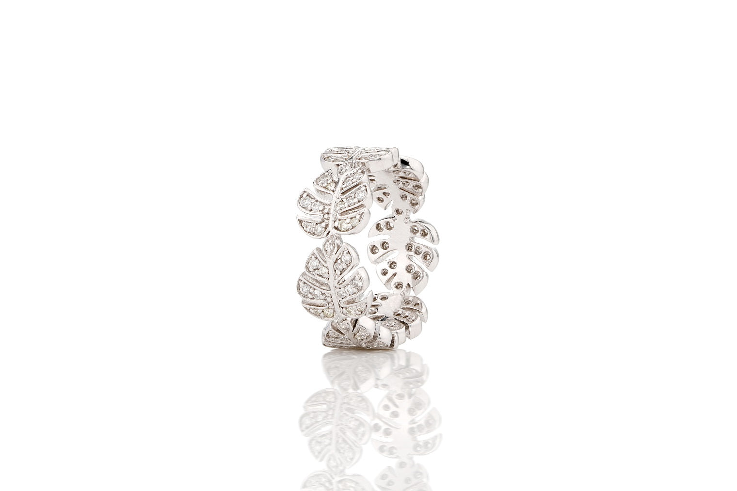 Leafette White Leaf Ring