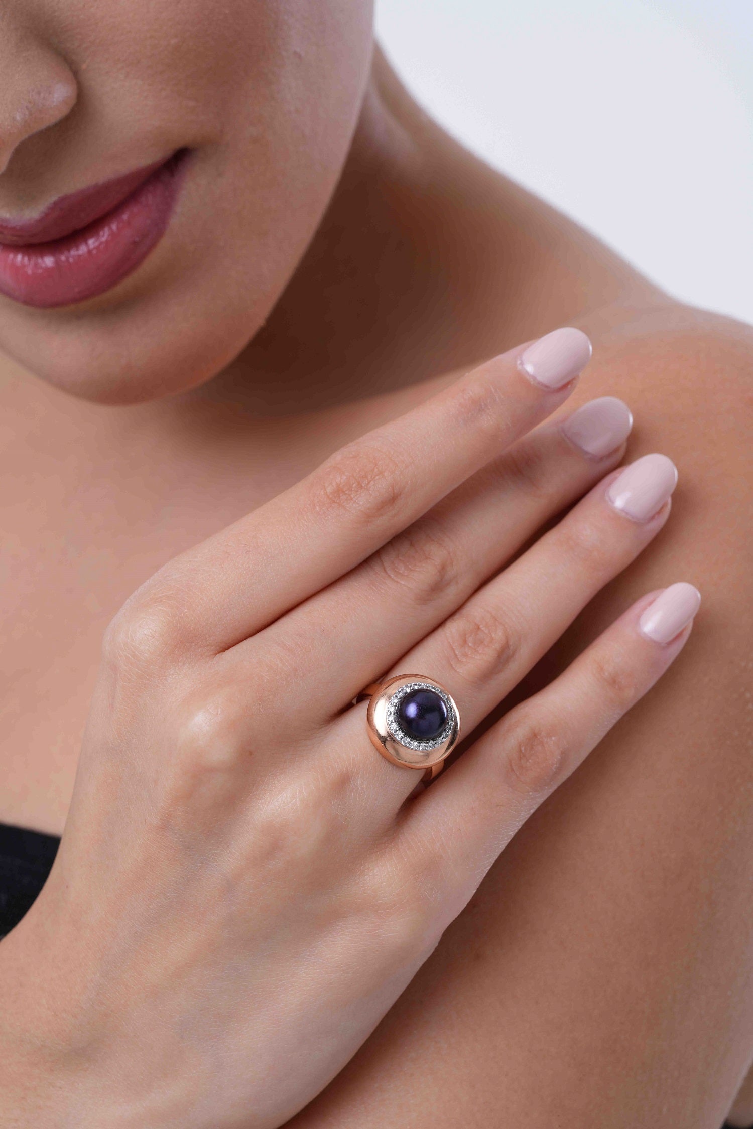 BUBBLE PURPLE PEARL RING