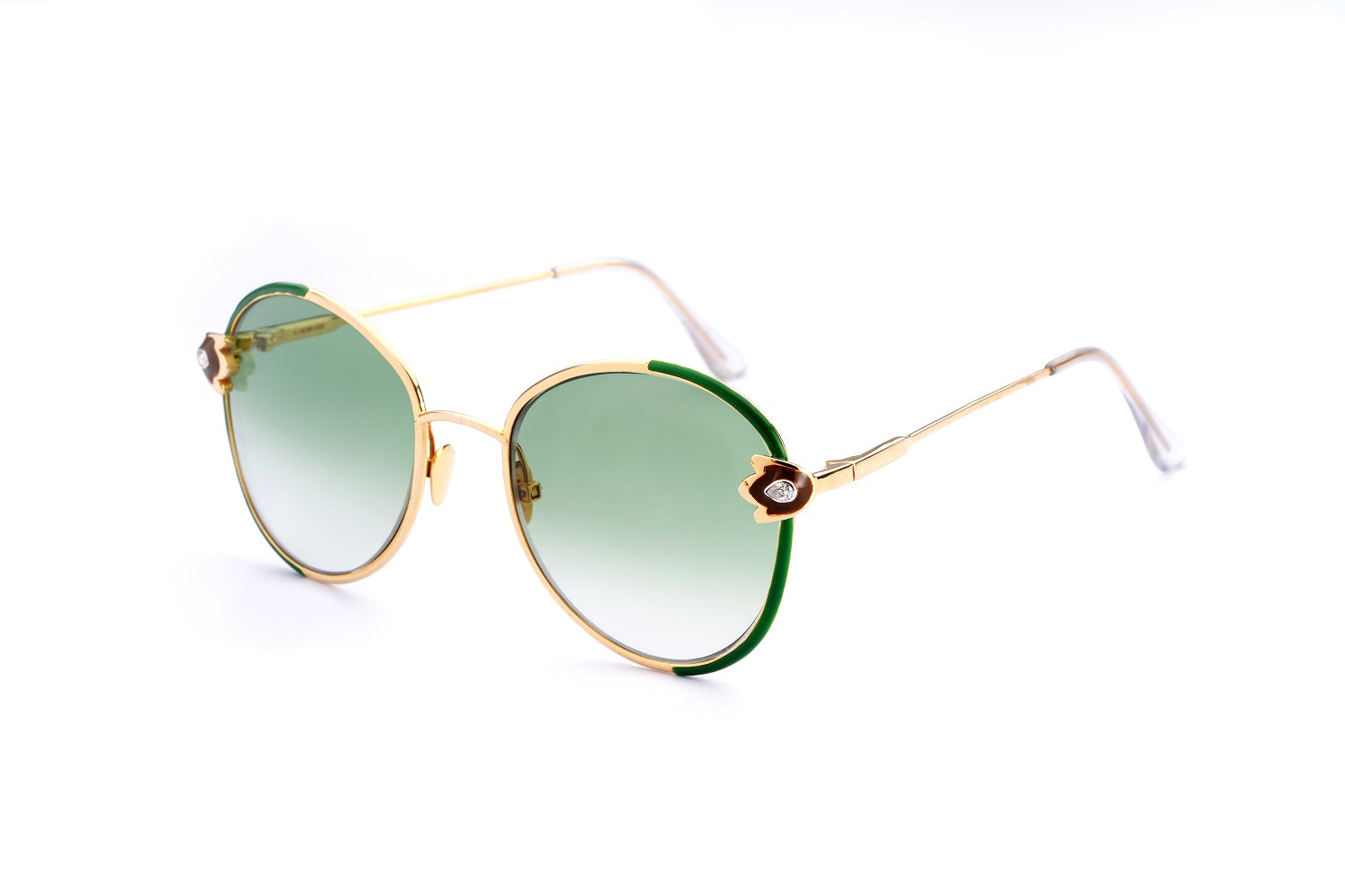 AURA GREEN ENAMEL GLASSES