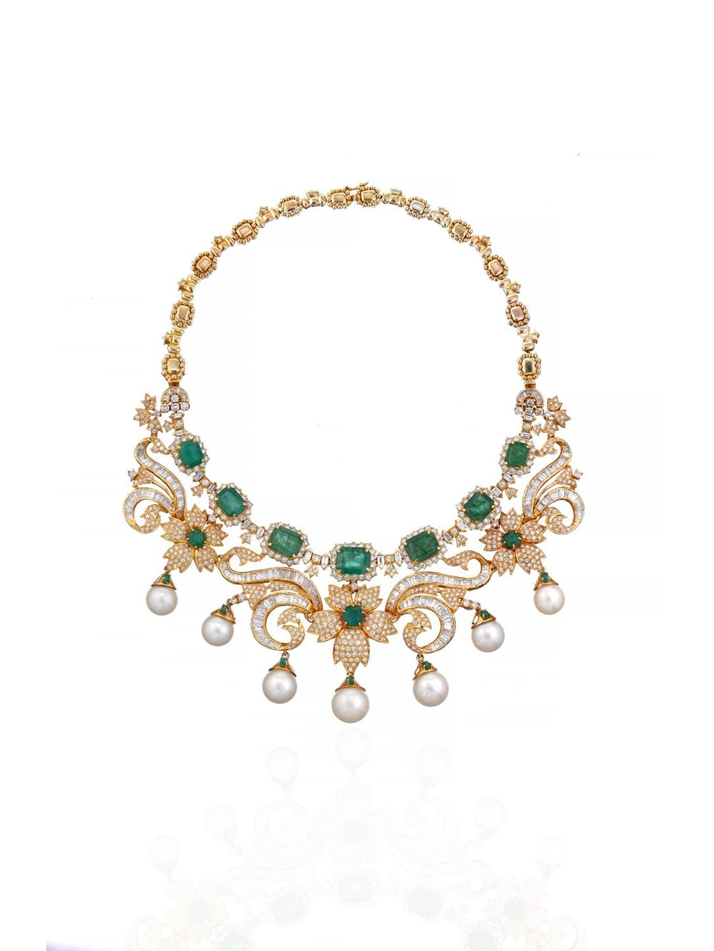 Auric Charm Diamond Drape Necklace in 14K Gold | Luxury Statement Jewellery