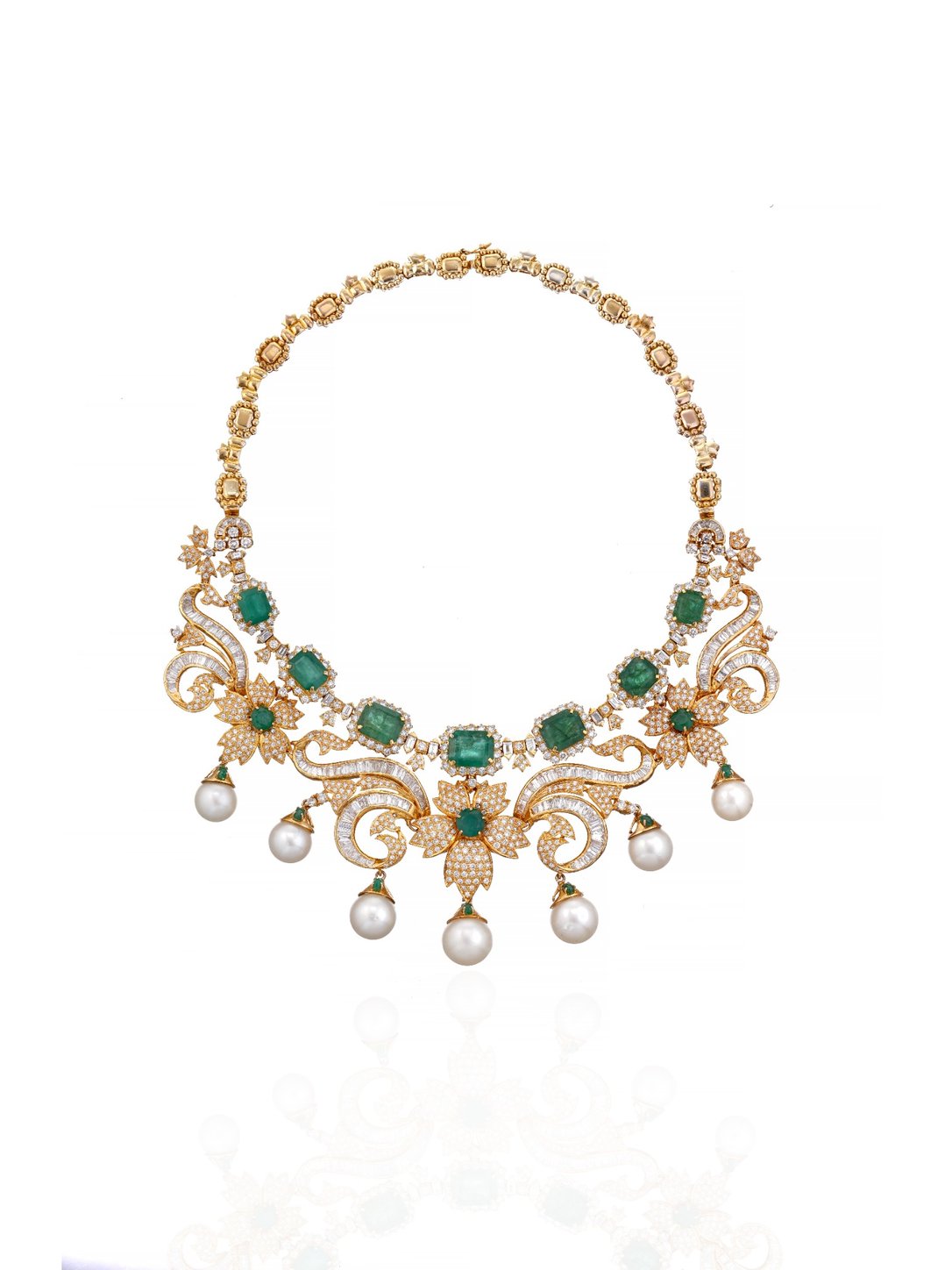 Auric Charm Diamond Drape Necklace in 14K Gold | Luxury Statement Jewellery