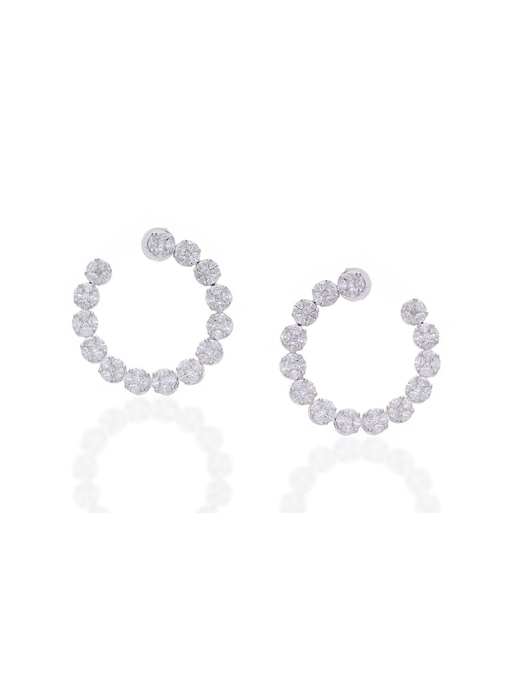 Izzari Celestine Diamond Open Hoop Earrings