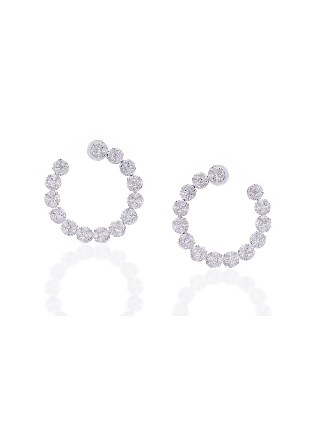 Izzari Celestine Diamond Open Hoop Earrings