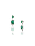 Izzari Noir Emerald Diamond Stud Earrings