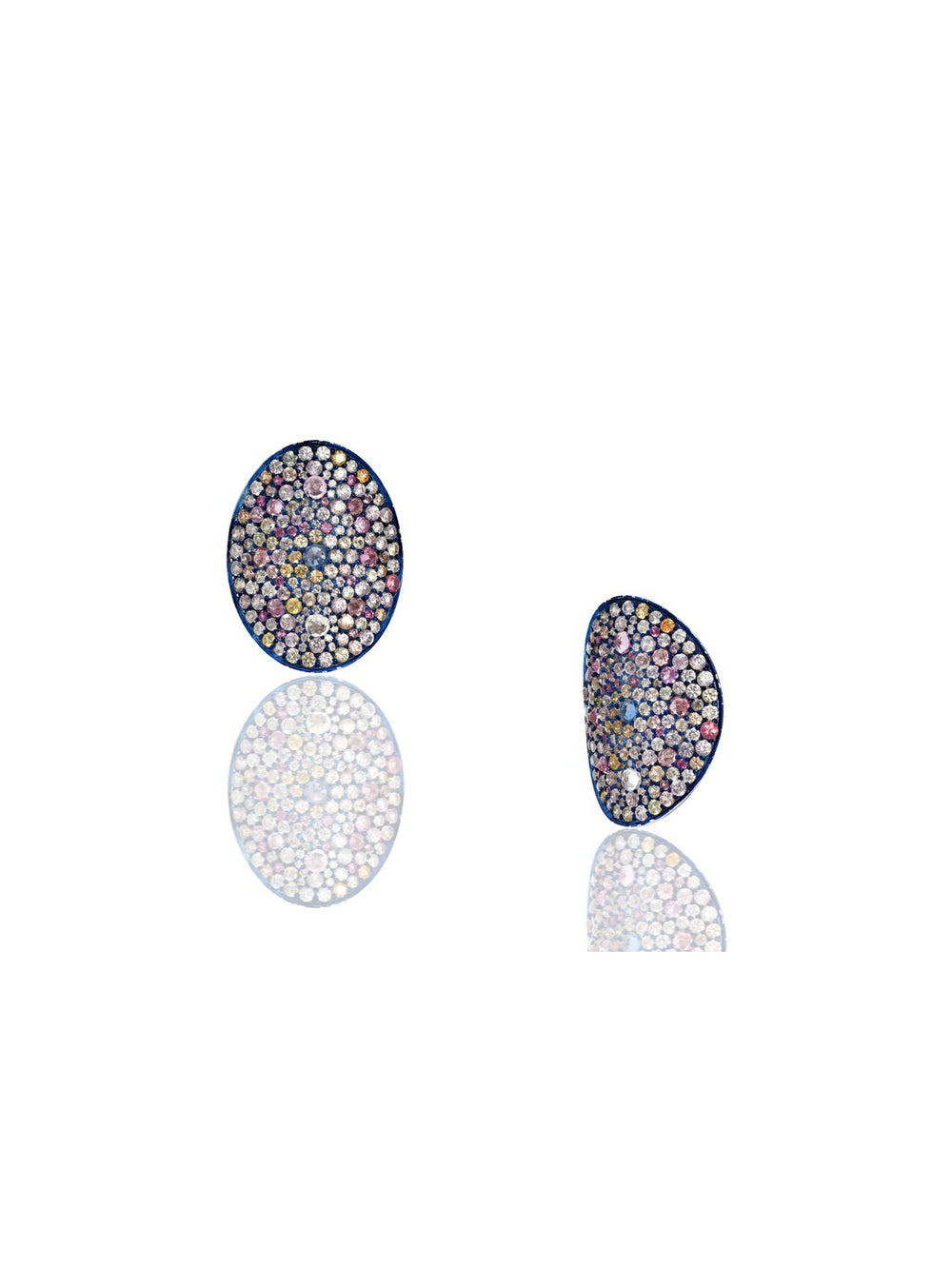 Nocturne Pavé Diamond Stud Earrings in 18K Gold