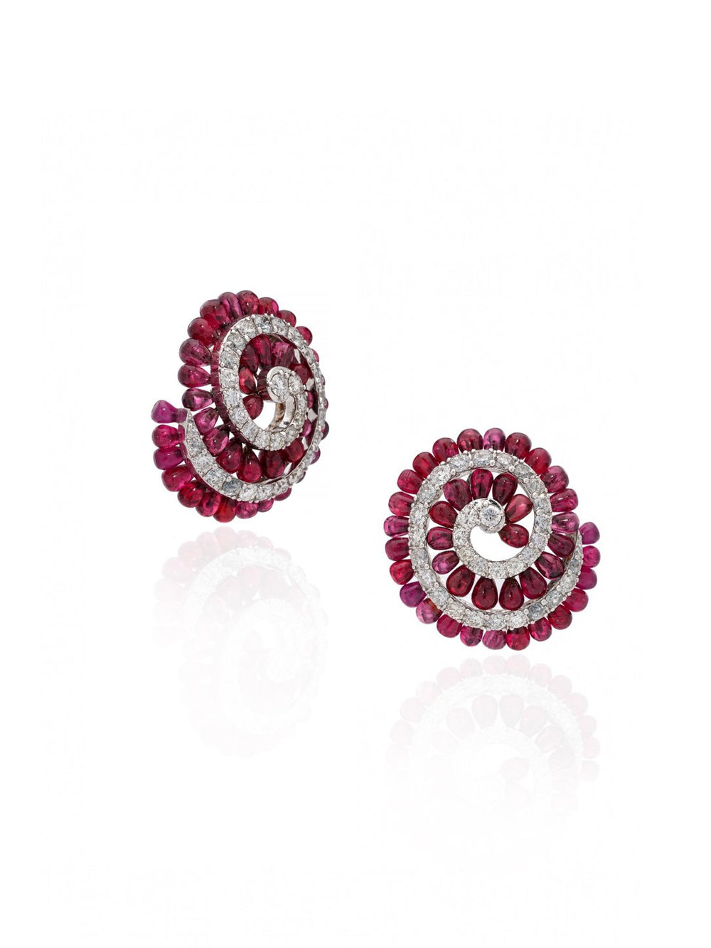 Rouge Opéra Ruby Diamond Statement Earrings in 18K Gold