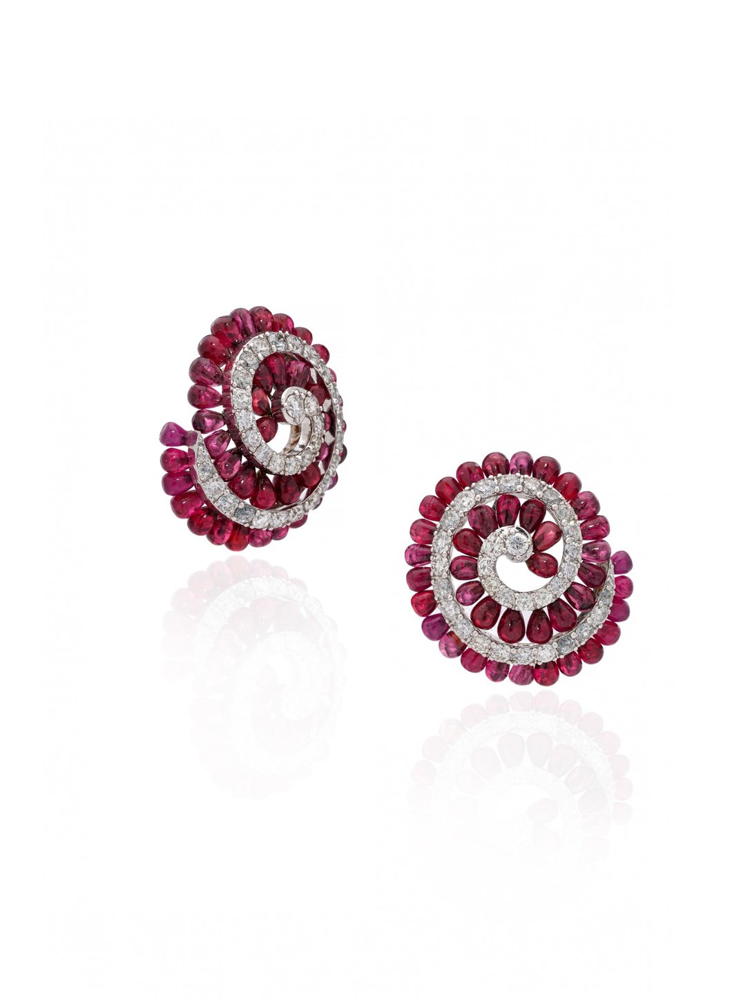 Rouge Opéra Ruby Diamond Statement Earrings in 18K Gold
