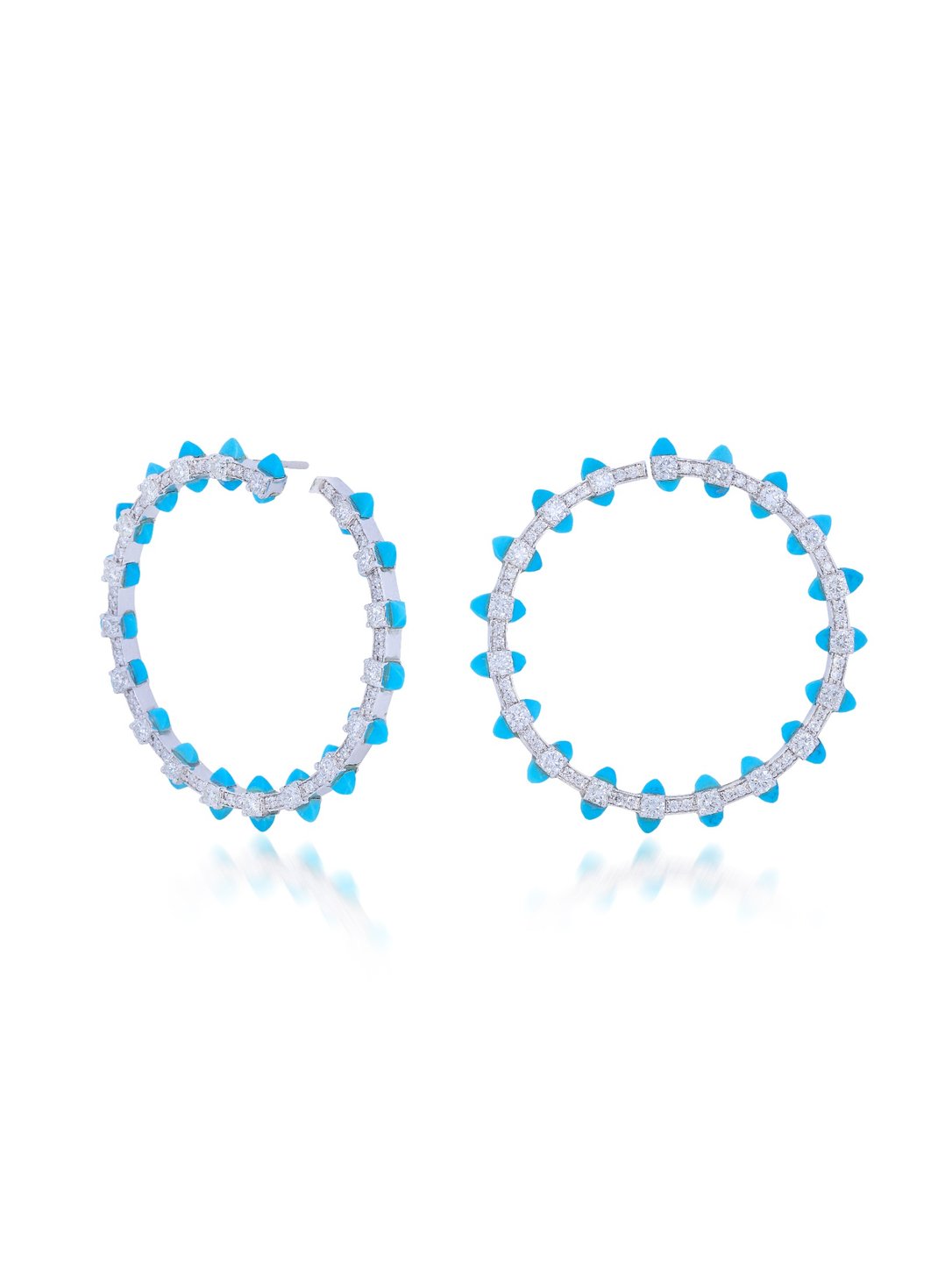 Izzari Azure Halo Diamond Hoop Earrings