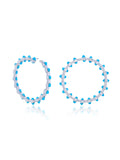 Izzari Azure Halo Diamond Hoop Earrings