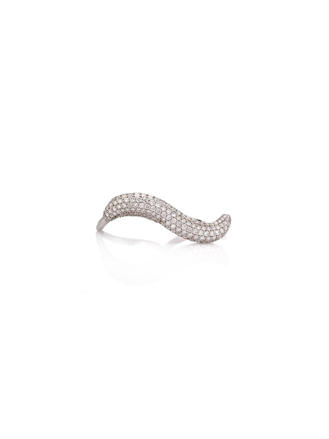 Diamond Wave Eternity Ring in 18K White Gold