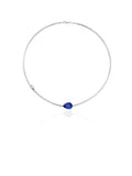 Sapphire Diamond Pendant Necklace in 18K Gold