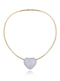 Disco Heart Sugar Diamond Necklace in 18K Gold | Luxury Heart Motif Jewellery